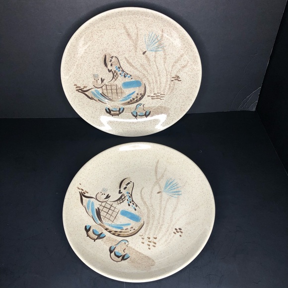 Red Wing Other - 2 Red Wing 10 3/4” Hand Painted Dinner Plates EUC